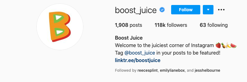 Boost Juice instagram